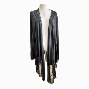 Women’s Plus Size Semi Sheer Sleeves/Bottom Open Cardigan Size 3X Goth‎ Witchy